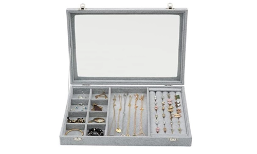 Jewellery Box Storage Organiser 3in1 Necklace Earrings Rings Display Sasha Morel