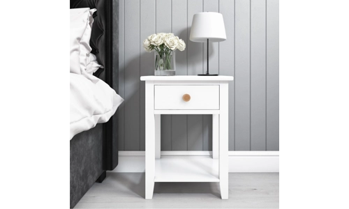 Wooden White Bedside Table Side Cabinet Nightstand Drawer Shelf Storage Bedroom