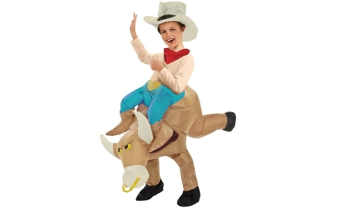 Childrens Kids Inflatable Bull Rider Fancy Dress Cowboy Costume Rodeo Outfit