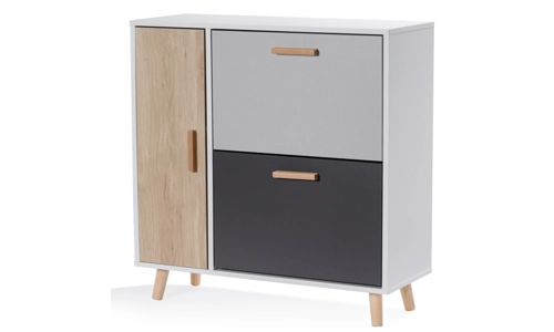 Scandinavian Wooden Delta Shoe Storage Cabinet Drawer Organiser Rack Cupboard