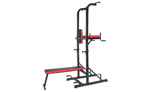 Dip Station Chin Pull Up Bar Bench Press Power Tower Exercise Home Gym Machine