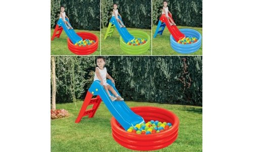Dolu 3 in 1 My First Slide Inflatable Pool Ball Pit Set Kids Outdoor Toddler Toy