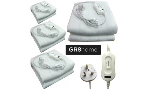 Gr8 Home Electric Heated Under Blanket Fleece Remote Control Bed Mattress Topper