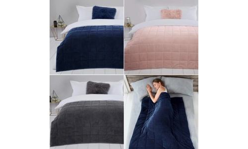 Sleepdown Weighted Blanket Soft Teddy Fleece Gravity Throw Sensory Sleep Therapy