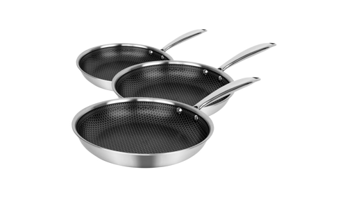 Stainless Steel Induction Honeycomb Frying Pan Non Stick Fry Cooking Cookware