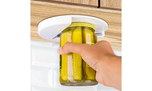 Arthritis Glass Jar Opener for Under the Kitchen Cabinet Counter Lid Remover Aid