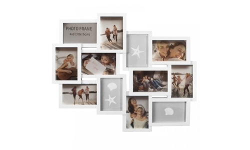 Large White Embossed Wall Hanging Photo Frame 12 Multi Picture Holder Aperture