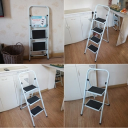 2 3 4 Step Ladder Portable Compact Folding Metal Non Slip ..