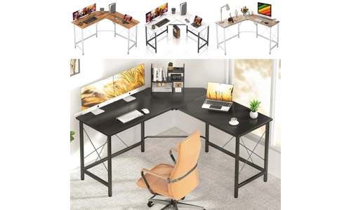 Wooden L Shape Computer Desk Home Office Workstation Corner Gaming Laptop Table
