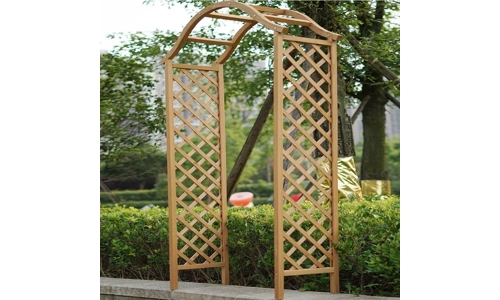 Garden Arch Wooden Pergola Feature Trellis Rose Climbing Plant Archway Tan Frame