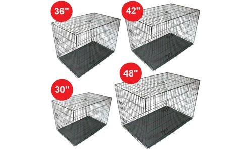 Pet Cages Metal Dog Cat Puppy Training Folding Crate Animal Transport With Tray