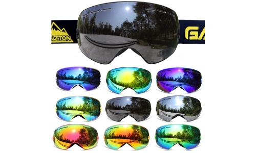 Ganzton Ski Snowboard Goggles Double Lens UV Protection Anti-Fog for Mens Womens