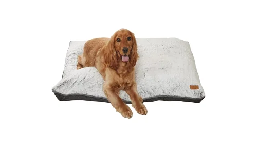 Faux Fur Dog Cat Pet Mattress Cushion Crate Pad Anti Slip Charcoal 100x70x12cm