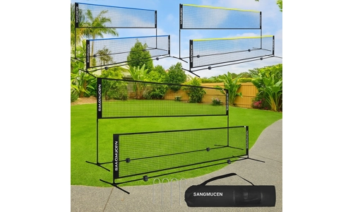 Portable Badminton Net Post Set With Carry Bag for Pickleball Tennis Volleyball