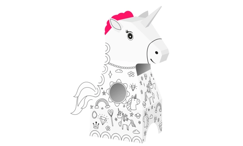 Colour Your Own Wearable Unicorn House Childrens Cardboard Doodle Art Kids Craft Colour Your Own Wearable Unicorn House Childrens Cardboard Doodle Art Kids Craft