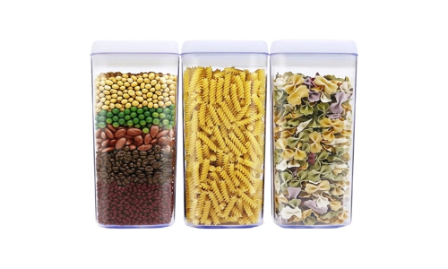 HOdo 3 Pcs Plastic Dry Food Storage Containers Cereal Box Tub with Airtight Lids