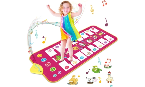 Two Way Baby Musical Piano Keyboard Play Mat Dance Floor Carpet Animal Toy Gift