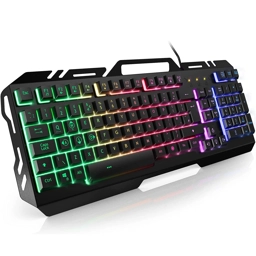 Wired USB Gaming Keyboard Rainbow LED RGB Backlit For Comp..