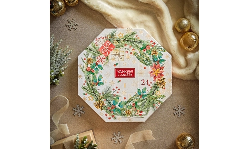 Yankee Candle Advent Calendar Christmas Wreath Scented Tea Light Candles Gift Set
