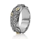 Pandora Silver and 14Ct Gold Leaf Ring 190140 Pandora Silver and 14Ct Gold Leaf Ring 190140