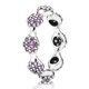 Pandora Silver Purple Cubic Zirconia Clusters Ba..