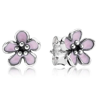 Pandora Silver Pink Enamel Flower..