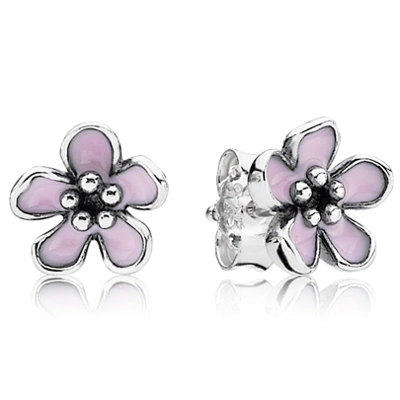 Pandora Silver Pink Enamel Flower Studs 290537EN40 Pandora Silver Pink Enamel Flower Studs 290537EN40