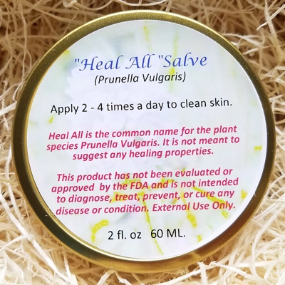 Prunella Vulgairs "Heal All" Salve 2.5  oz.