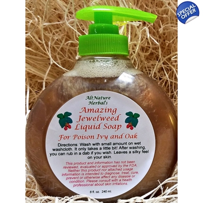 8 oz. Amazing Jewelweed/"Heal All" Plant Liquid Soap