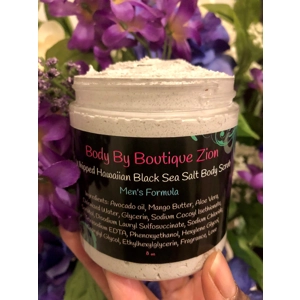 Men's Whipped Hawaiian Black Sea Salt Body Scrub
