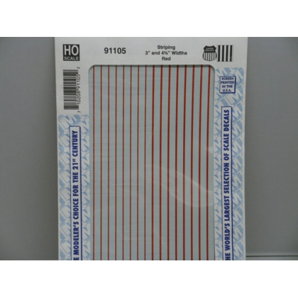 Microscale HO. Striping Red 3" and 4 3/4" widths