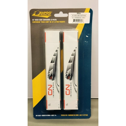 Rapido Trains HO. 53' high cube container 2 pack CN Intermodal