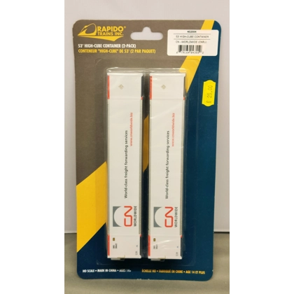 Rapido Trains HO. 53' high cube container 2 pack CN Worldwide