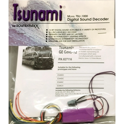 Soundtrack Tsunami. DCC sound decoder TSU-1000 for GE Gevo-12