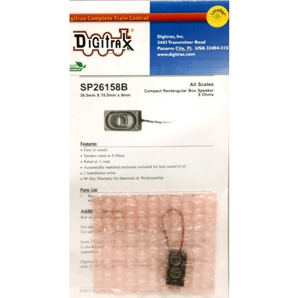 Digitrax. SP26158B compact rectangular box speaker 8 ohms