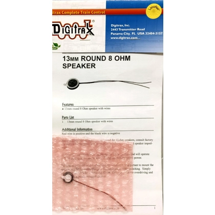 Digitrax. 13mm round 8 ohm speaker
