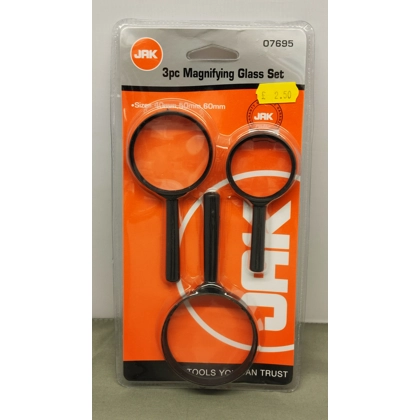 JAK. 3 piece magnifying glass set
