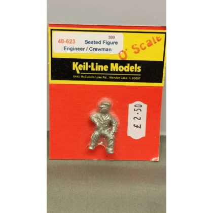 Keil Line Models O Scale. Seated engineer/crewman unpainted