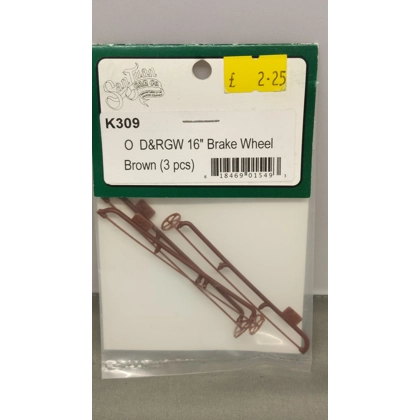 San Juan Car Co O Scale. D&RGW 16" brake wheel brown 3