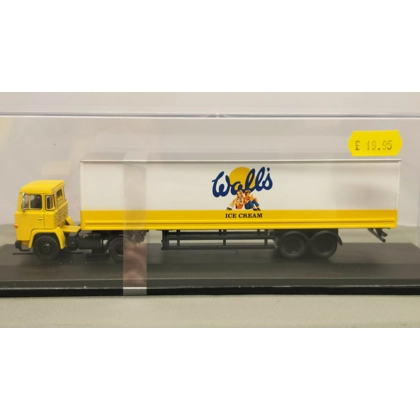 Oxford Haulage OO Gauge. Scania 110 40ft Box Trailer Walls Ice Cream
