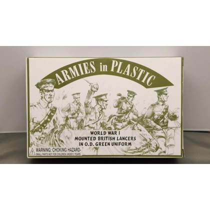 Armies in Plastic 1/32 scale. World war 1 mounted British lancers in OD green uniform