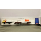 Roco HO. 2 axle OBB flat car with Stey..