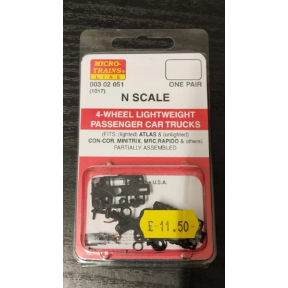 Micro Trains N. 4 wheel lightweight passenger car trucks