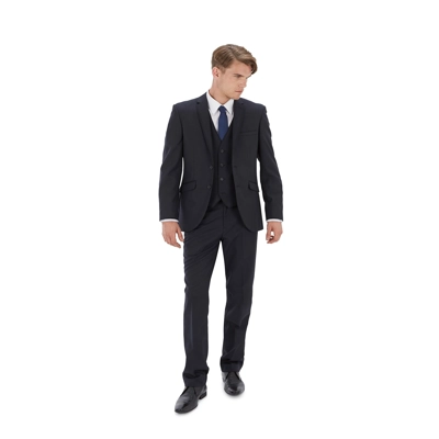 2 Piece Navy Tailored Fit Tipped Suit