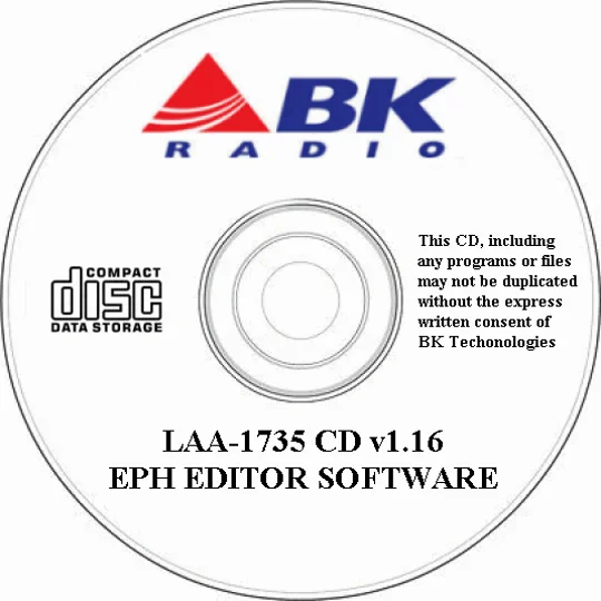 BK LAA-1735 EPH Radio Programming Software