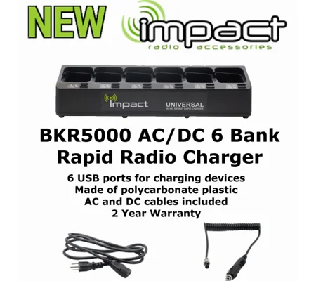 BKR5000 AC/DC 6 Bank Rapid Radio Charger