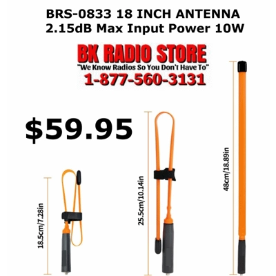 BRS0833 18 in Folding whip Antenna BRS0833 18 in Folding whip Antenna