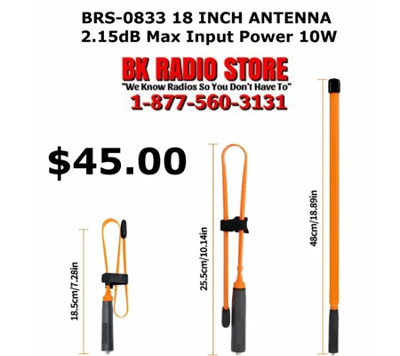 BRS0833 18 in Folding whip Antenna