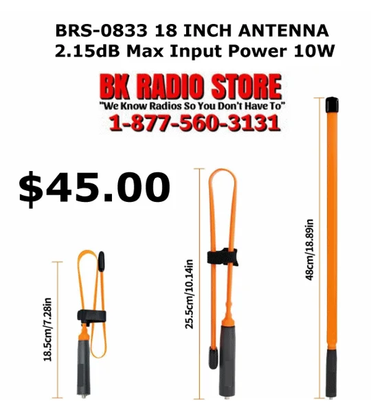 BRS0833 18 in Folding whip Antenna