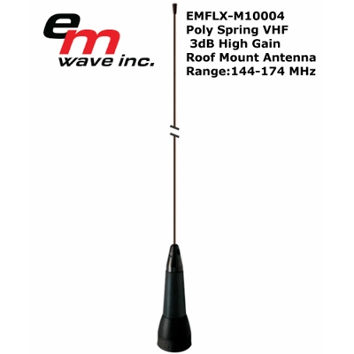 EMFLX-M10004- - VHF 2dB Gain E/M-Flex® Poly spring 132-174 MHz EMFLX-M10004- - VHF 2dB Gain E/M-Flex® Poly spring 132-174 MHz